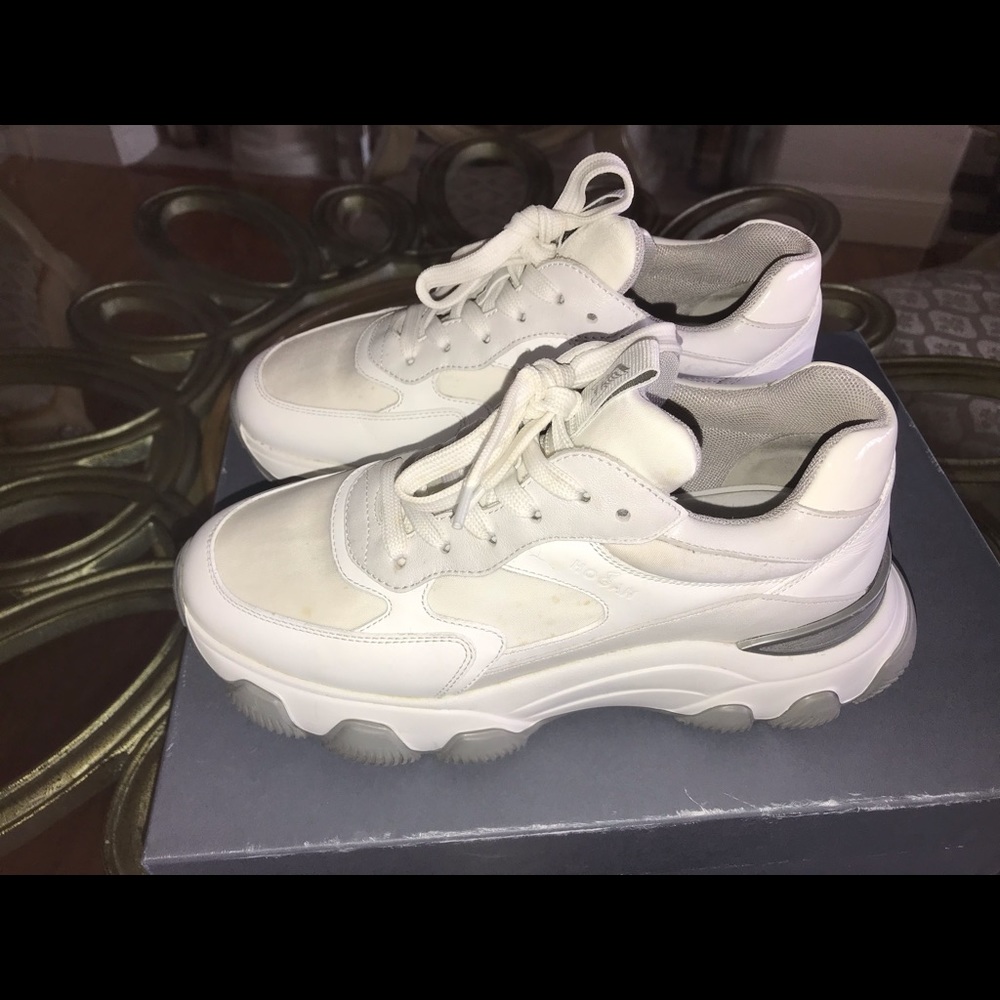 Hogan Hyperactive HXW5400 Leather Sneakers Bianco White Sz 37 7.5. Pre-owned